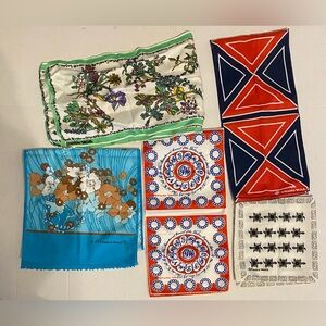 Vintage 70s Frankie Welch Rectangle Scarf Lot